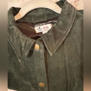 Olive green suede shacket, sz L